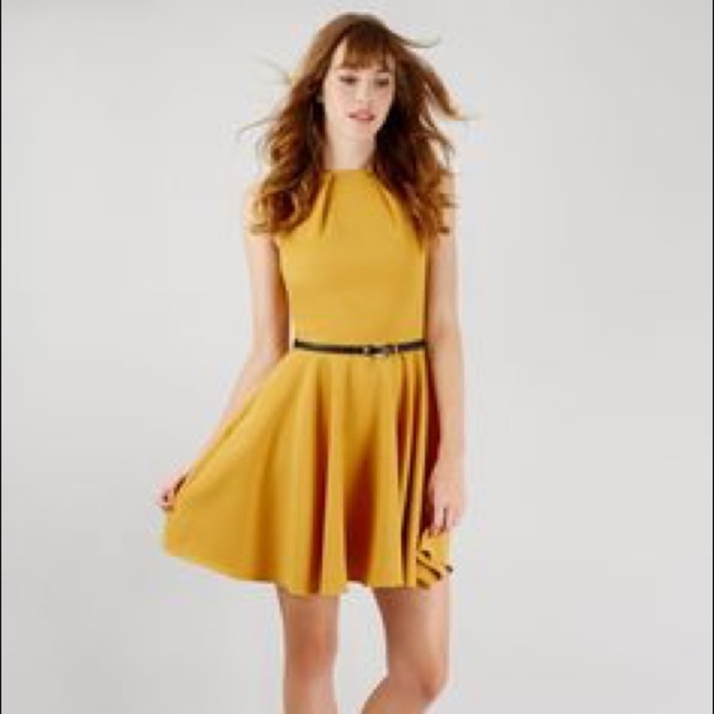 Closet London Yellow Skater Dress